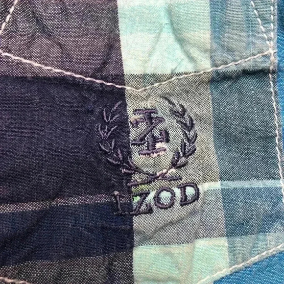 Izod Blue Plaid Button Up  Shirt Size 3T - Picture 4 of 16